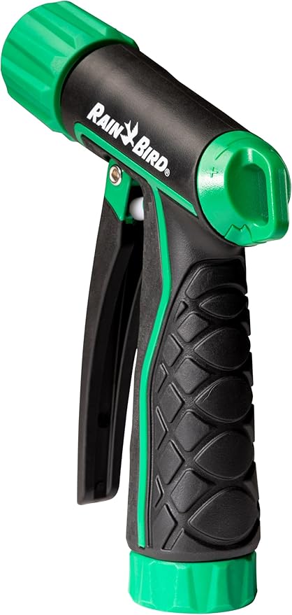 Rain Bird TRNZLADJFT Pistol Grip Front Trigger Garden Hose Nozzle, Carbon Fiber Texture, Adjustable Spray Patterns