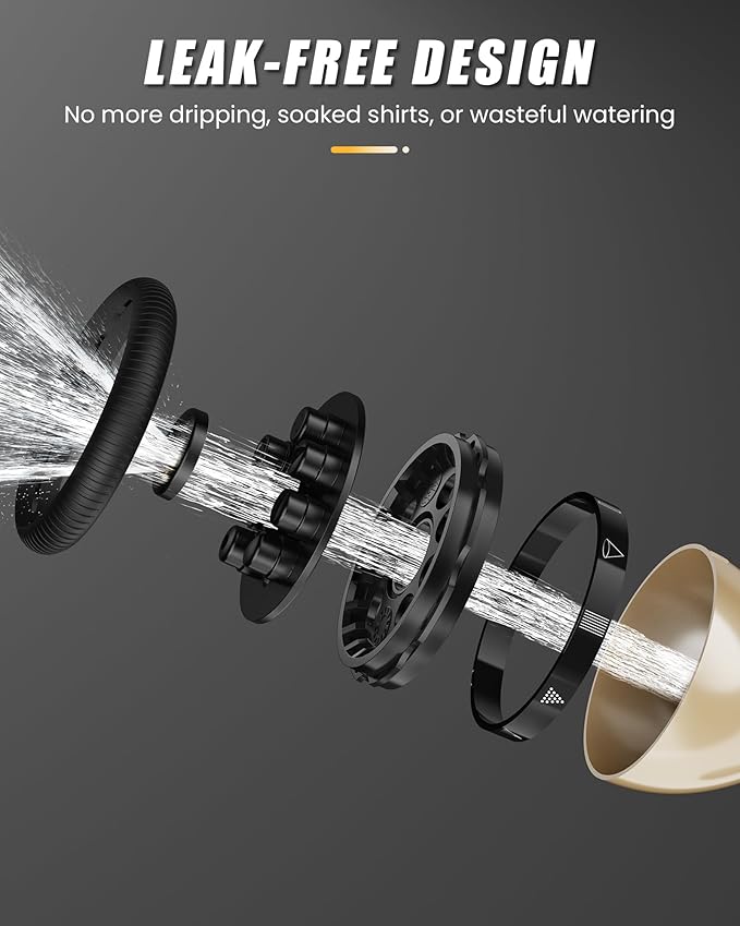 RAINPOINT Garden Hose Nozzle, Heavy Duty Metal Hose Sprayer Nozzle, 9 Adjustable Spray Patterns, High Pressure Hose Sprayer for Watering Plants, Lawns, Car and Pet Washing (Black)