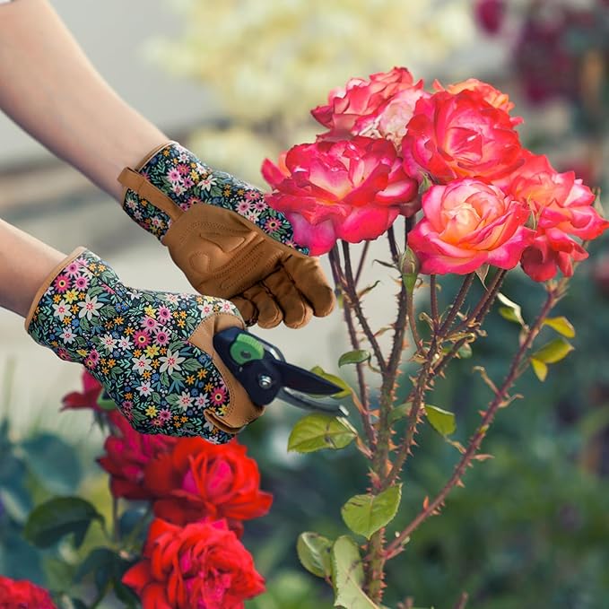 fauson Gardening Gloves - Gardening Gloves for Women Firm Grip Breathable Garden Gloves Thorn Proof for Digging, Planting