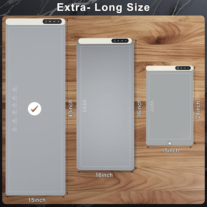 FYY Extra Long Warming Mat for Food - Rapid and Full Surface Heating, 6 Temp Settings, 6H Timer, Rollable Portable Food Warming Mat for Gatherings, Parties, Keep Meal Warm (XXX Large Size, Gray)
