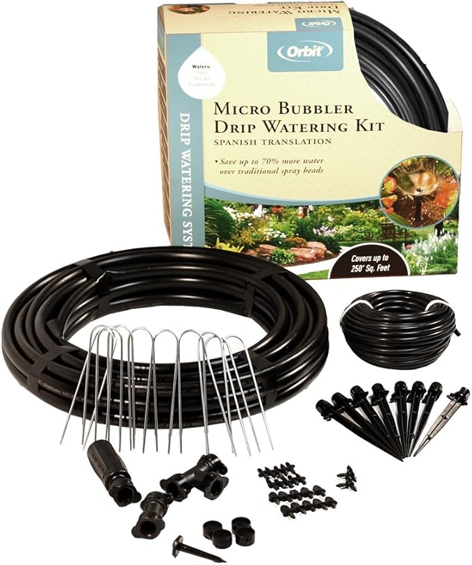 Orbit Drip Irrigation Watering Kit, Micro Bubbler System, 250 Sq Ft, Model 69525