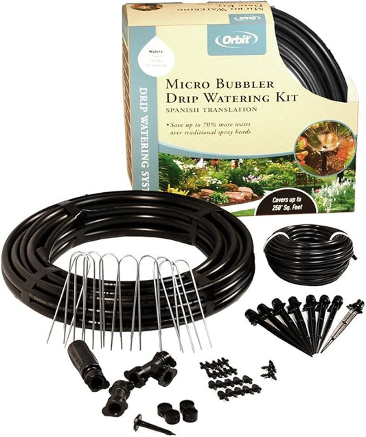 Orbit Drip Irrigation Watering Kit, Micro Bubbler System, 250 Sq Ft, Model 69525