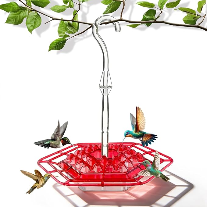 2 Pack Hummingbird Feeder for Outdoors Hanging,16 OZ Humming Birds Feeders with 30 Bee Proof Leak Proof Feeding Ports,Bird Feeder for Outside,Gifts for Women Mom,Hanging Garden Yard Décor