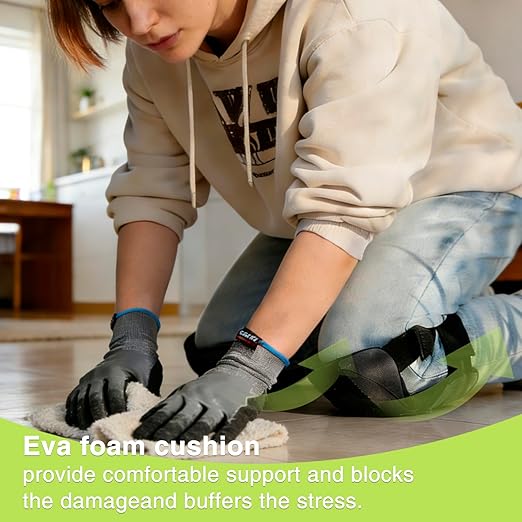 Garden Knee Pads for Men and Women, Lightweight Waterproof KneePads for Gardening, Anti Slip Leather Foam Padding Kneeling Pads for Flooring and Carpet Cleaning, House work, Gardening Maintain, Knee Protector,Gray