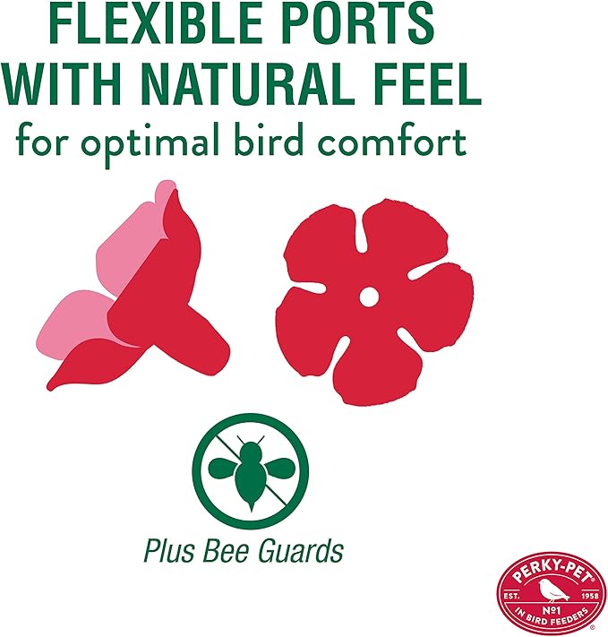 Perky-Pet 217 Window Mount Plastic Hummingbird Feeder with Perches - 8 oz Outdoor Garden Décor Hummingbird Feeder (Pack of 2)