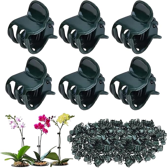 200 Pcs Plants Orchid Support Clips Plant Clips Orchid Clips Flower Vine Clips for Supporting Stems Vines Stalks Climbing Plant Grow Upright