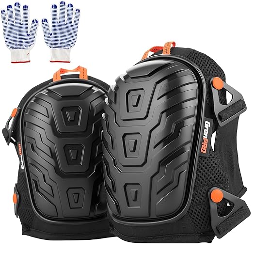 Professional Knee Pads for Work,Heavy Duty Thick Foam Knee Pads Tools, Knee Pad with Soft Gel Cushion for Construction, Work, Flooring, Gardening, Cleaning, Tiling,Upgraded Black