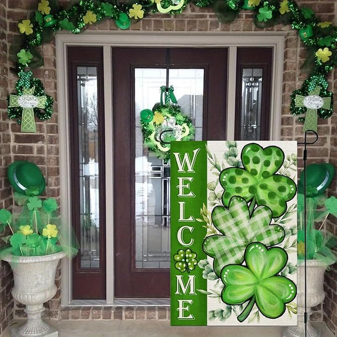 3 Pack Happy Valentines Day Garden Flag St Patricks Day Garden Flag Easter Garden Flags 12 x 18 inch Double Sided Outside decorations,Holiday Small Garden Flags For Outdoor Yard Lawn