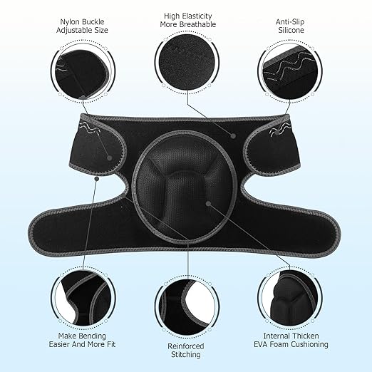 Knee Pads, Thick Sponge Anti-slip, Collision Avoidance Knee Pads, for Running, Mountaineering, House Working,Gardening Maintain (Black, Medium)