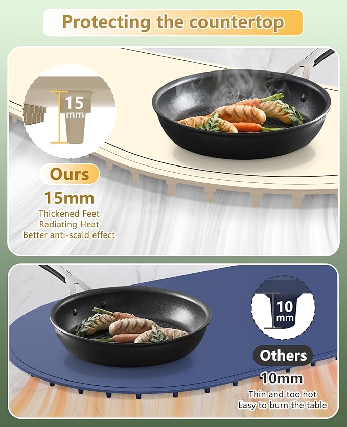 Food Warming Mats for Countertop Extra Large(XXL 36"x15"),Electric Heating Pad for Food,Roll Up Silicone Warmer Mat for Party and Kitchen,Practical Birthday Gift for Mom and Women(Beige)