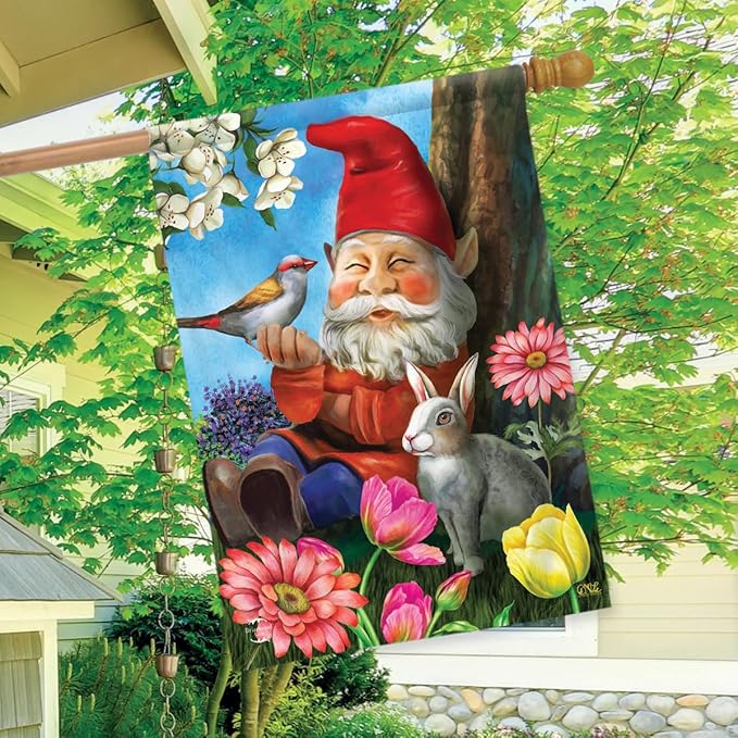 Briarwood Lane Garden Gnome Spring House Flag