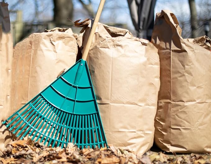 Rocky Mountain Goods Yard Waste Bags - Large 30 Gallon Brown Paper Leaf Bags for Yard/Garden - Environmental Friendly Lawn Bags - Tear Resistant Refuse Yard Bag - Heavy Duty 2 Ply Self Standing (25)