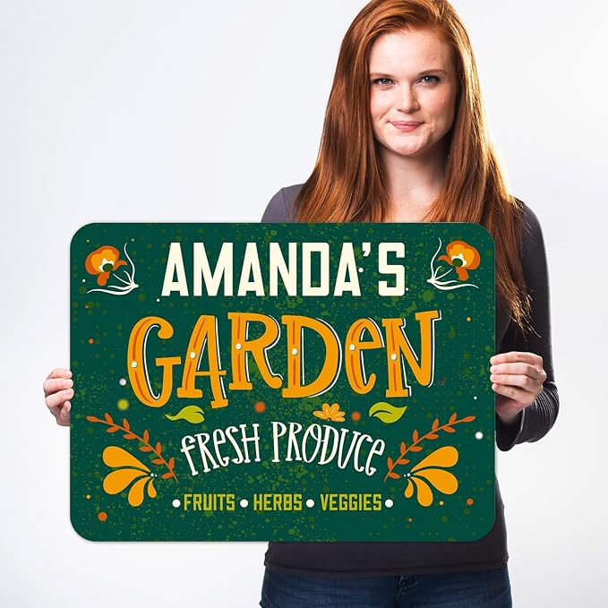 Custom Garden Signs, Personalized Sign for Garden, Ideal for Mom, Mother Or Sign, 18x24 Inches, Rust Free .063 Aluminum, Fade Resistant, Made in USA by Sigo Signs
