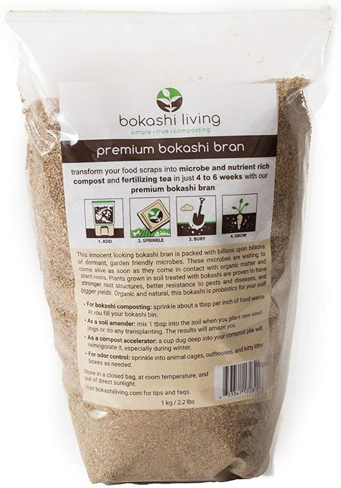 Premium Bokashi Composting Starter Kit (Includes 1 Bokashi Bin, 2.2lbs of Bokashi Bran and Full Instructions)