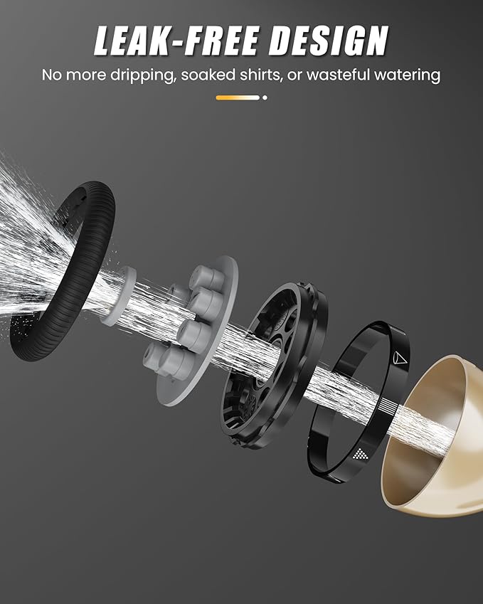 RAINPOINT Garden Hose Nozzle, 9 Spray Patterns Hose Sprayer Nozzle, Heavy Duty Metal Water Hose Nozzle, Adjustable Hand Sprayer, Watering Plants and Lawn, Pet Showering, Gray