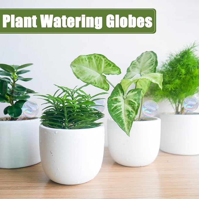 8 Pcs Plant Watering Globes,Glass Rainbow Gradient Plant Watering Globes,Self Watering Planter Insert,Automatic Plant Watering Devices for Indoor Outdoor,Flowerpot,Hanging Plants,Home Garden