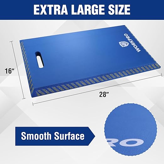 WORKPRO Extra Thick Kneeling Pad, Soft Foam Knee Cushioning, Extra Large Foam Kneeler Mat for Auto-Repair, Gardening, Workout Supplies, 28 x 16 x 1.2in, Blue