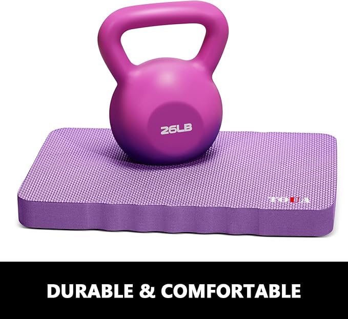 TOUA Kneeling Pad Thick Extra Large High Density Foam Comfort Kneeling Pad for Work Gardening Yoga Exercise Garden Knee Pad, Purple 2 Pack