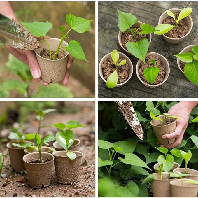 120PCS 3.15 Inch Peat Pots for Seedling, Outdoor Garden Germination Nursery Peat Pots Plants with Bonus 20 Plant Labels