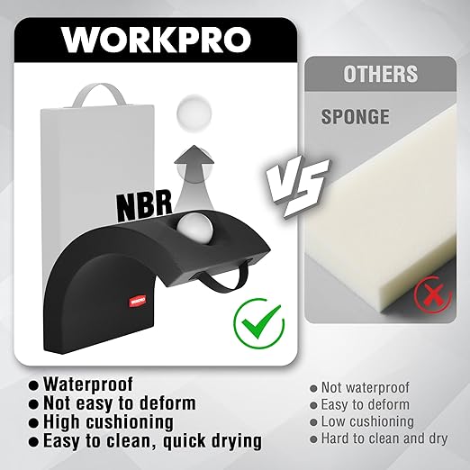 WORKPRO 17" Kneeling Pad with Removable Cover, Soft Pad Cushioning for Knee, Large Foam Kneeler Pad for Gardening, Daily Chores, Workout Supplies, Black
