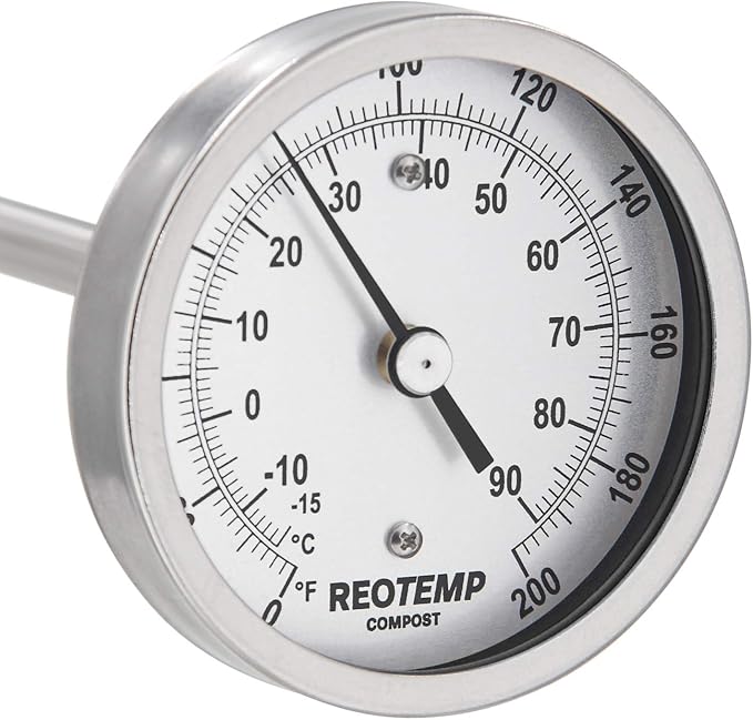 REOTEMP Heavy Duty Compost Thermometer - Fahrenheit and Celsius (48 Inch Stem), Made in The USA