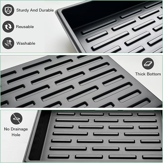 2.5 inch Square Pots 3.5 inch Deep 20 Cell Seedling Trays with Water Collection Nursery Trays (15"x11"x3") for Seeds Starting and Transplanting(5 Sets)