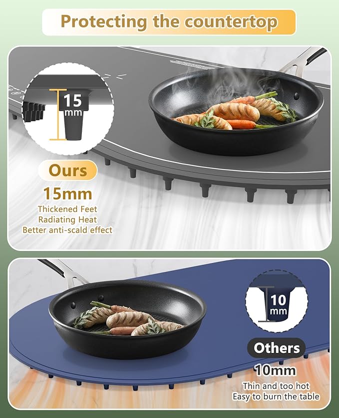 Food Warming Mats for Countertop Extra Large(XXL 36"x15"),Electric Heating Pad for Food,Roll Up Silicone Warmer Mat for Party and Kitchen,Practical Cooking Birthday Gift for Mom and Women(Gray)