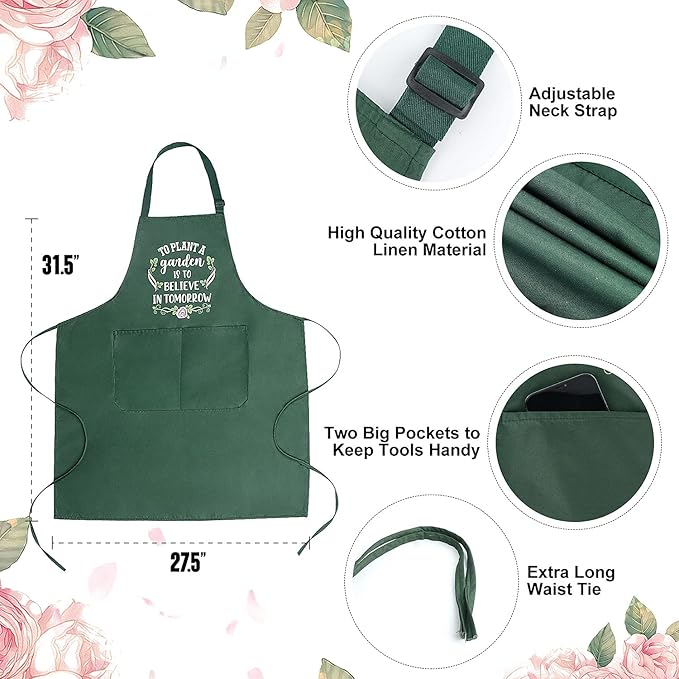 Funny Garden Aprons for Women, Gardening Gifts for Gardeners, Waterproof Kitchen Apron for Cooking Baking, Birthday Housewarming Gifts for Wife Florist Mom Sister Grandma