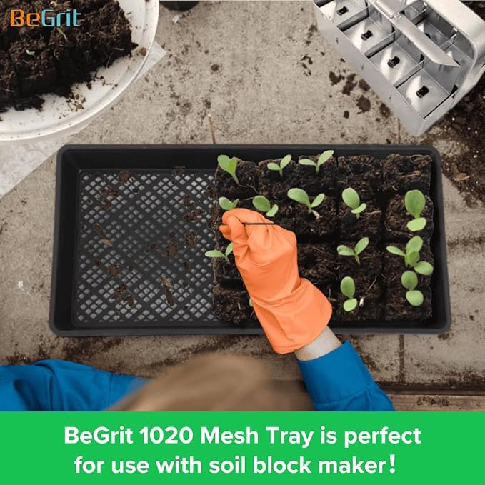 BeGrit 1020 Mesh Trays 1020 Trays with Holes Mesh Bottom Tray for Microgreen Plant Seed Germination Propagator Tray 10'' x 21'' 6-Pack