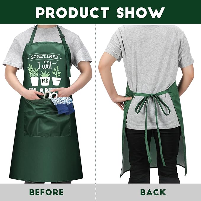 3 Pcs Funny Gardening Aprons for Women Waterproof Garden Apron with Pockets Floral Aprons for Gardener Plant Lover Gifts for Mom Grandma Wife Mother's Day Birthday Housewarming