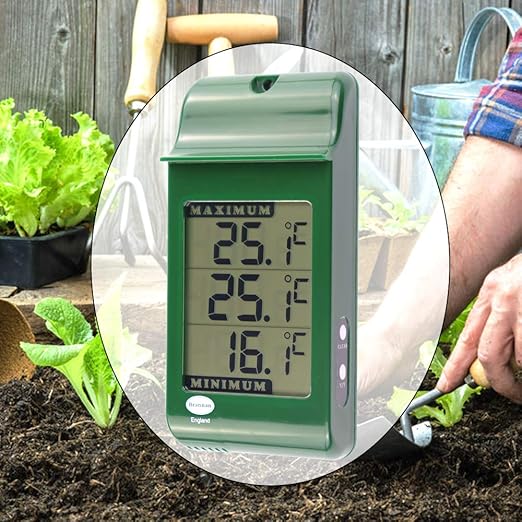Digital Max Min Greenhouse Thermometer - Monitor Maximum and Minimum Temperatures for Use in The Garden Greenhouse or Home & Can Be Used Indoor or Outdoor Easily Wall Mounted