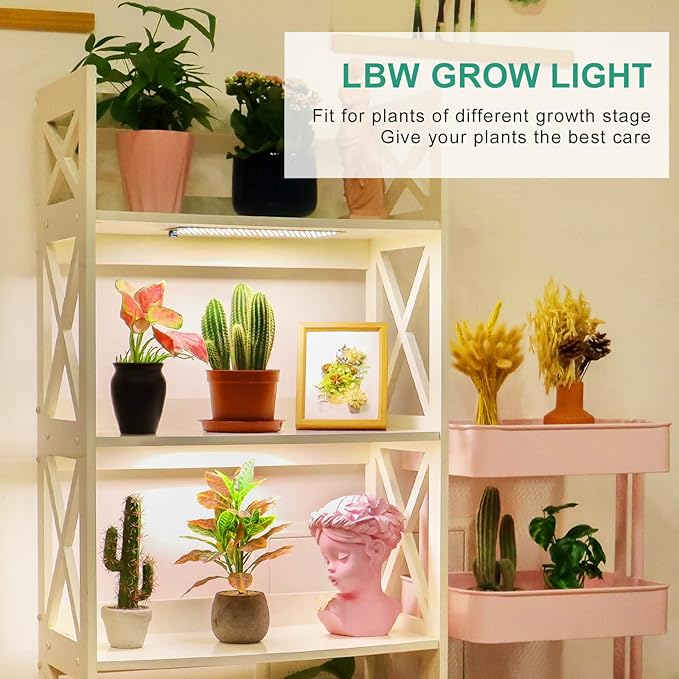 LBW Grow Light, 405 LEDs Full Spectrum Small Grow Lights, 4/8/12H Timer, 3 Lighting Modes, 10 Dimmable Levels, Plant Lamp Strip for Seedlings, Veg, Bloom, 3 Pack