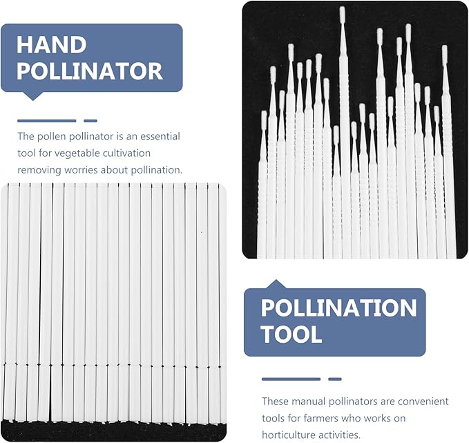 20-Pack Fruit Tree Pollinator Tool, Manual Handheld Pollination Brush for Tomatoes & Peppers, Soft Wand for Indoor Greenhouse Garden