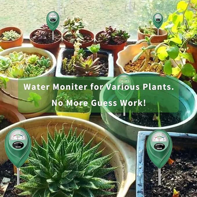 Soil Moisture Meter, Soil Moisture Monitor for House Plants, Soil Hygrometer Moisture Sensor for Indoor & Outdoor, Garden, Farm, Lawn Plant Care, No Battery Needed(Green)