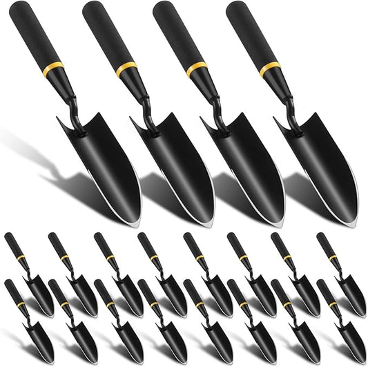 20 Pcs Garden Trowel Heavy Duty Garden Hand Shovel Tool Carbon Steel Trowel for Camping Digging Metal Hand Shovel Spade with Resin Handle for Lawn Yard Farm Home Shop Planting (2.56 Inch)