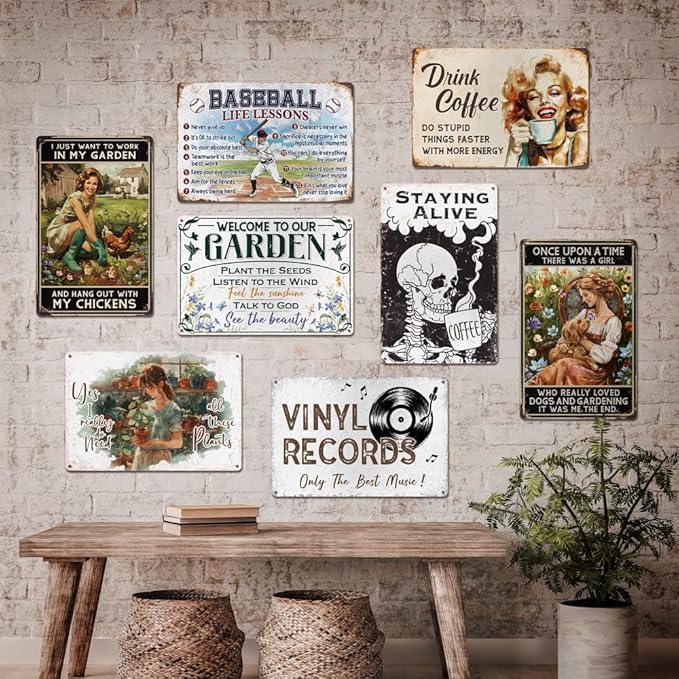 Funny Garden Metal Sign Vintage Outside Garden Decor Gardening Gifts for Women Plants Lovers12" x 8"