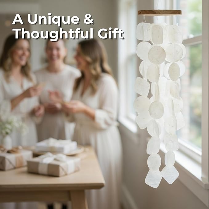 Solange & Frances windchimes for Outside, Gift Ideas for Mom, Gifts for Women Who Have Everything, Natural Wind Chime Home Decor Gifts, Birthday Gifts for Women