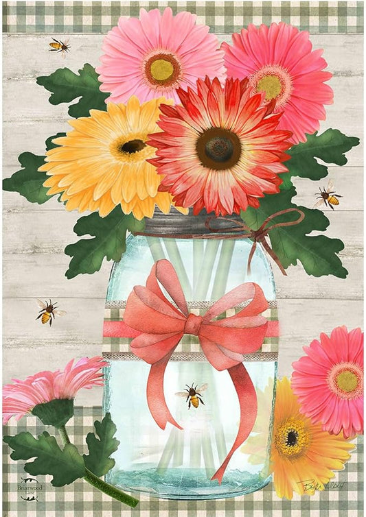 Briarwood Lane Daisies and Bees Jar House Flag
