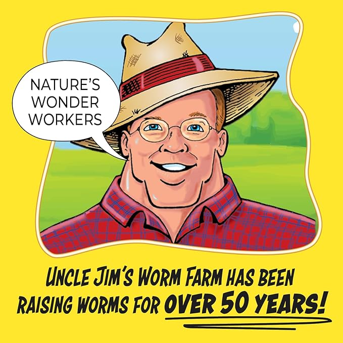 Uncle Jim's Worm Farm 250 Count Super Red European Nightcrawlers for Composting and Garden Soil Aeration | Large Nightcrawlers Improve Soil Structure and Quality for Healthier Gardens