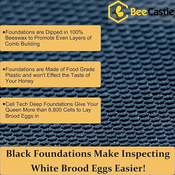 BeeCastle 10 Frame Langstroth Bee Hive Coated with Beeswax Includes Beehive Frames and Waxed Foundations (2 Deep Boxes & 1 Medium Box)