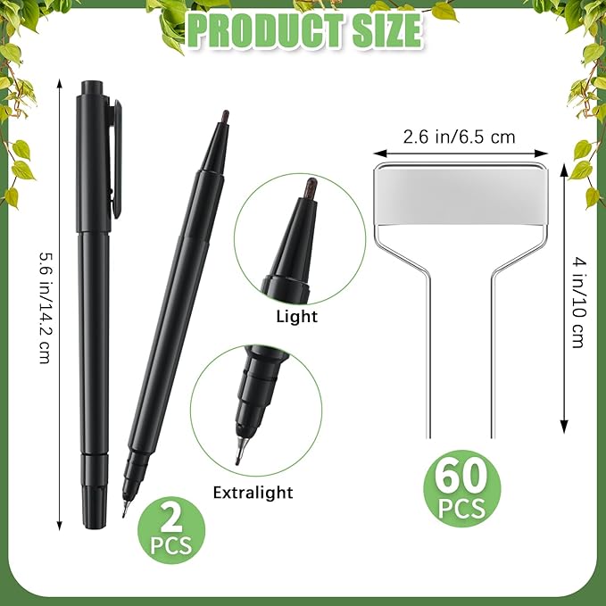 Moxweyeni 60 Pcs Metal Garden Tags Plant Labels for Garden Waterproof Plant Markers with 2 Permanent Pen Planting Nursery Tags Reusable Labels Stake for Plants (Aluminum,4 Inch)