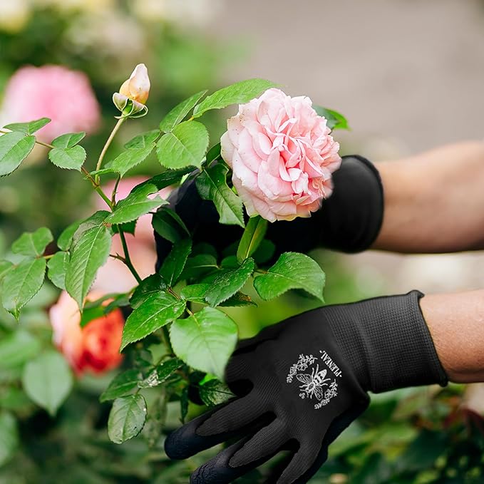 Pleneal Gardening Gloves for Women Men - 6/3 Pairs Garden Gloves with Grip, Latex Coated Working Glove, Medium Size