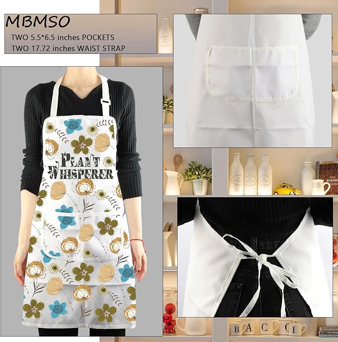MBMSO Gardening Apron - Plant Whisperer Apron for Gardener Gifts