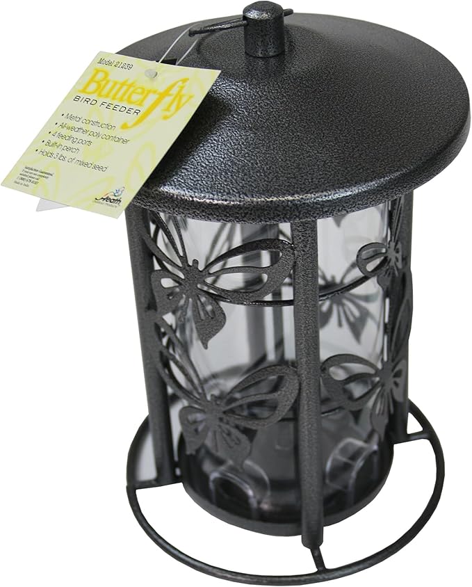 Heath Outdoor Products 21239 Wild Bird Feeder, 3-Pound Butterfly Seed Capacity Decorative Metal Wi (Pack of 2)