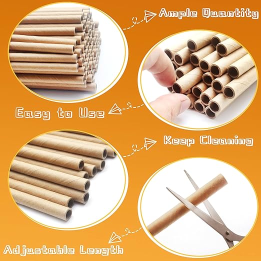 Benvo 100 Pieces Mason Bee Tubes 6 Inches Nesting Refill Cardboard Tubes Bee House Paper Inserts Replacement Liners for Mason Bee House Bee Hotels Bee Condo Beekeeper Accessory(5/16 Inch Diameter)