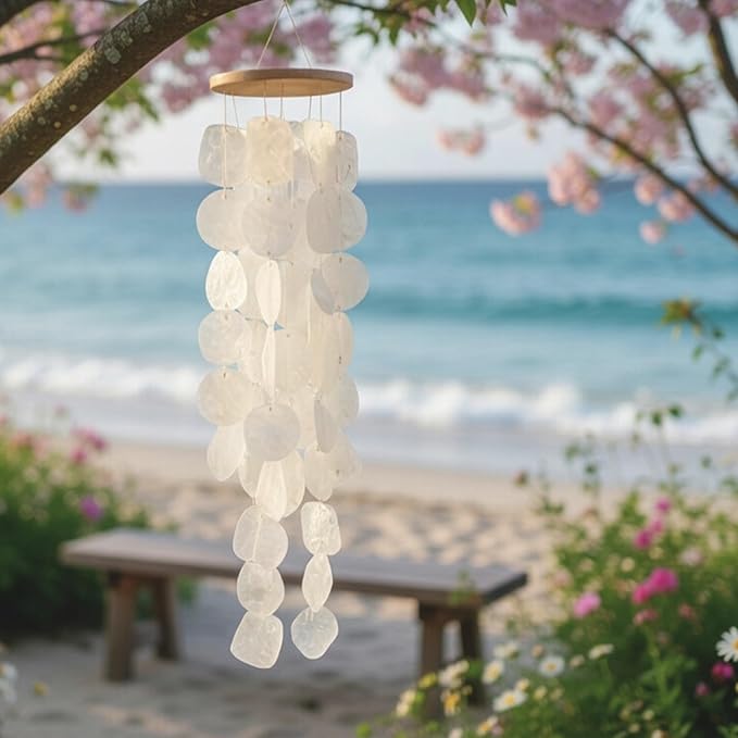 Solange & Frances windchimes for Outside, Gift Ideas for Mom, Gifts for Women Who Have Everything, Natural Wind Chime Home Decor Gifts, Birthday Gifts for Women