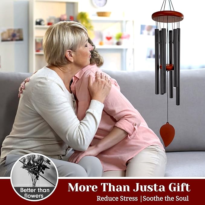 Small Wind Chimes for Outside, Wind Chimes Outdoor with 6 Tuned Tubes, Memorial WindChimes for Garden, Patio and Home