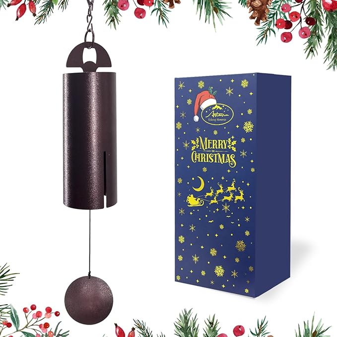 ASTARIN Christmas Wind Chimes for Outside Deep Tone Heroic Christmas Windbell Deep Resonance Serenity Bell Outdoor Decor for Patio,Yard,Porch,Garden Package