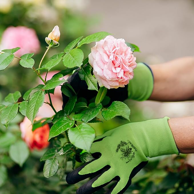 Pleneal Gardening Gloves for Women Men - 6/3 Pairs Garden Gloves with Grip, Latex Coated Working Glove, Medium Size