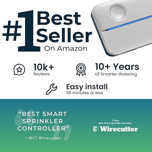 Rachio WiFi Smart Sprinkler Controller (16-Zone Irrigation Remote Control) – App-Based Scheduling, Local Weather Intelligence, Rain Skips, Easy DIY Install